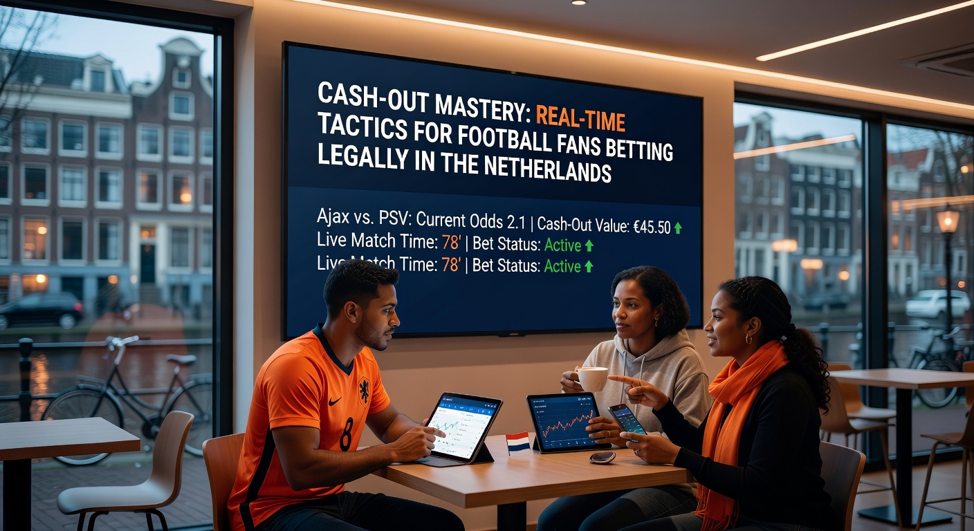 Grafiek met cash-out curves tijdens een typische Eredivisie wedstrijd, toonhoogte pieken bij goals en halftime, relevant voor legale Nederlandse bettors