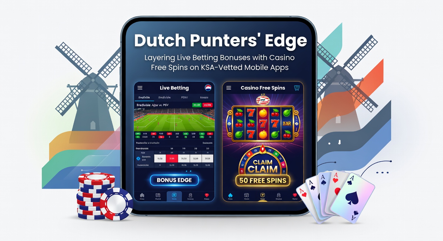 Mobiel scherm met casino slots en free spins promotie naast live betting odds, illustrerend hoe Nederlandse spelers bonussen stapelen op KSA-platforms voor extra waarde