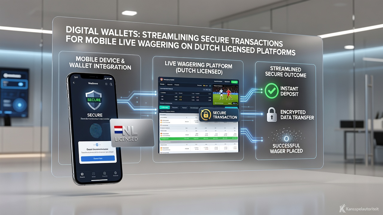 Mobiele interface met digitale wallet voor live in-play weddenschappen