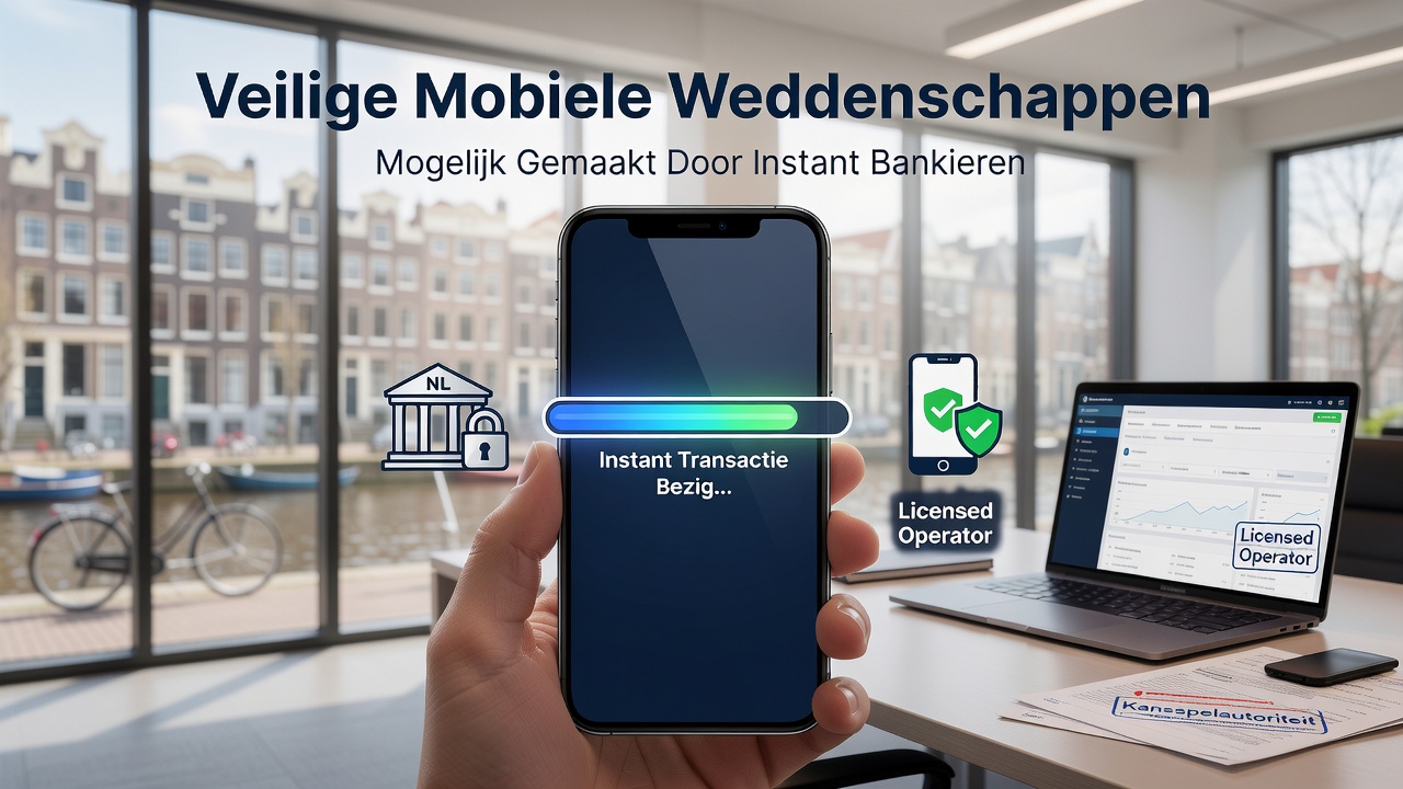 Mobiele interface met veilige instant banking voor wedden
