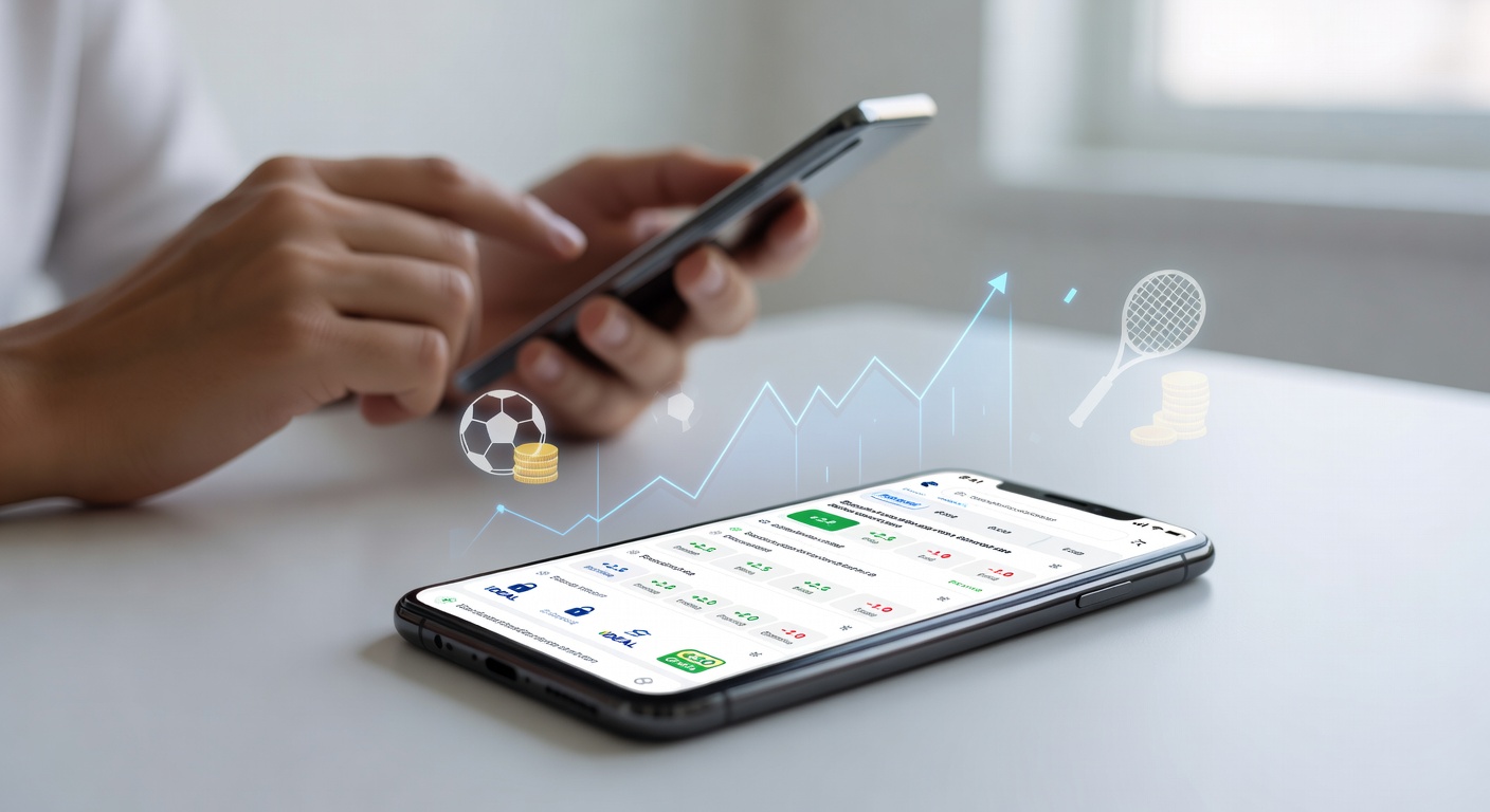 Smartphone met live betting app open, odds en wedtips zichtbaar op een Nederlands platform