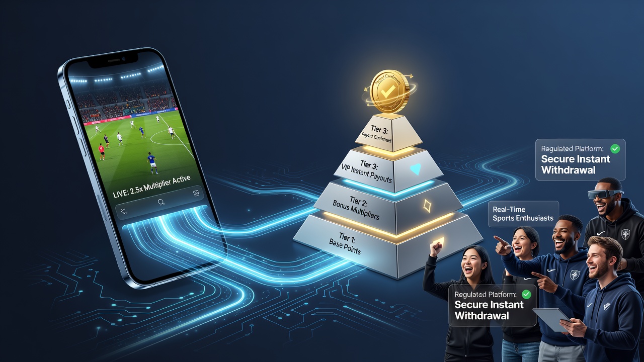 Mobiele app-interface met realtime sportweddenschappen en uitbetalingsindicaties